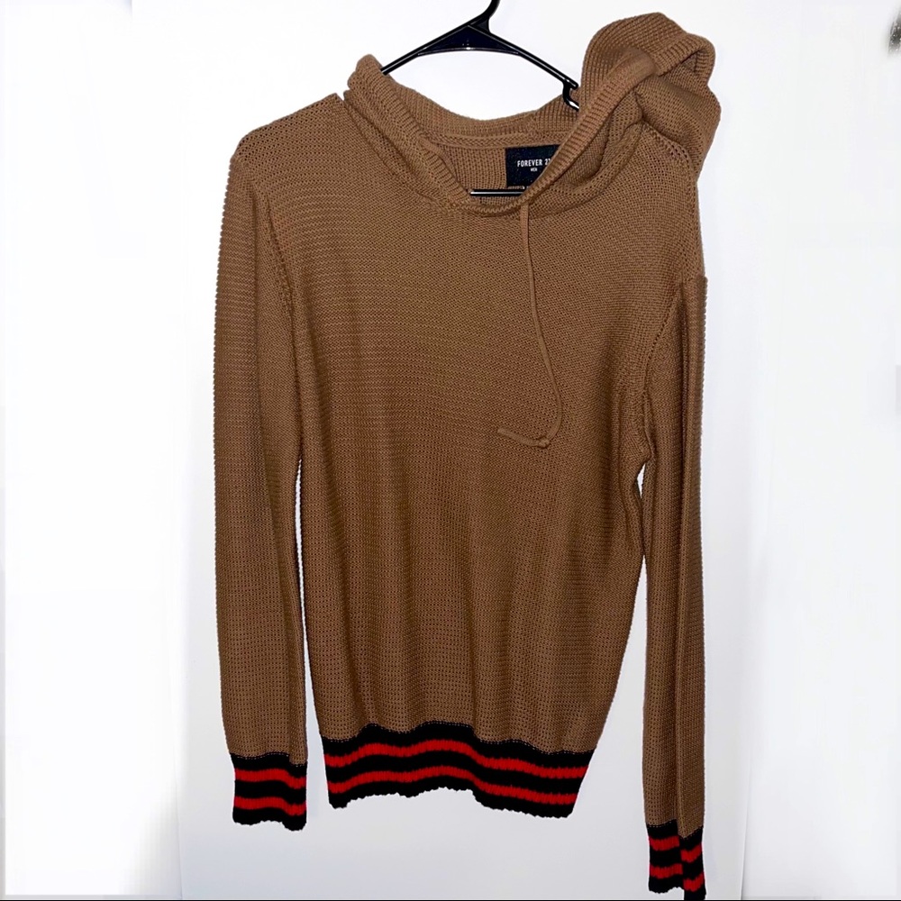 Forever 21 taupe sweater with hoodie size XS